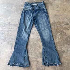 Levi's Blue Straight Jeans with Vintage Distressed Look